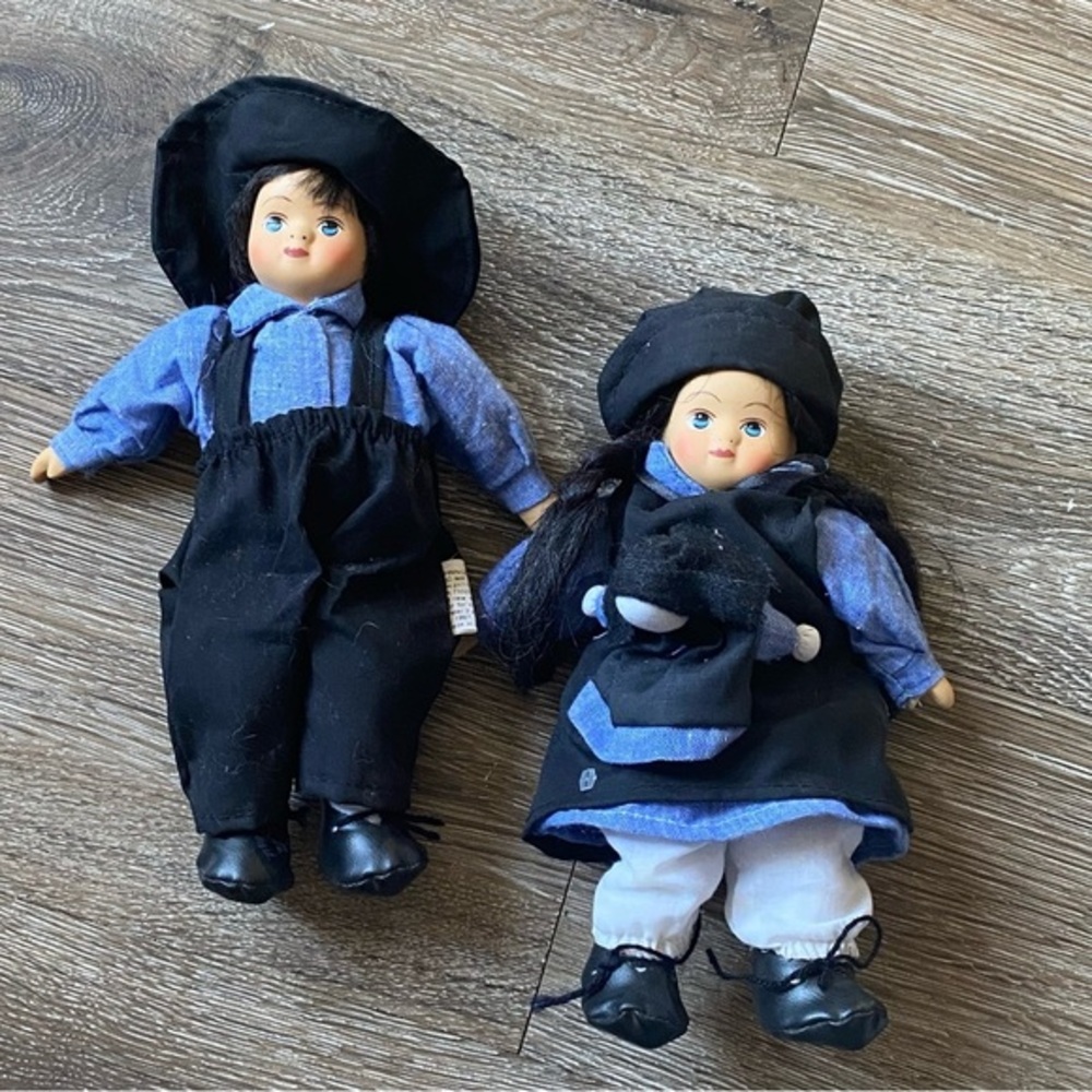 The‎ Amish Boy Girl And Baby By Springford Porcelain 9” Tall